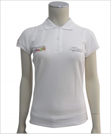 Lady's White Polo Shirt with Custom Logo 