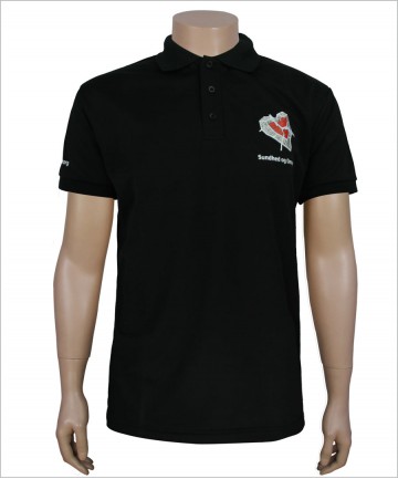 Good Quality Black Polo Shirt with Customized Logo