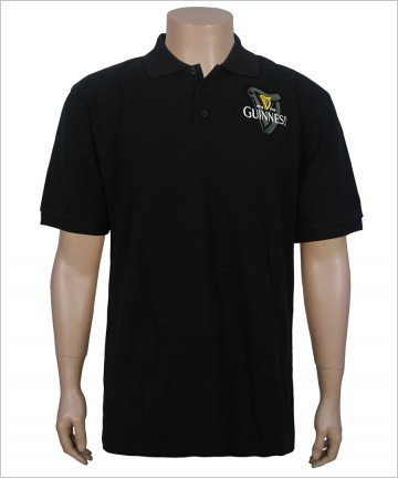 220GSM CVC Black Polo Shirt with Custom Design