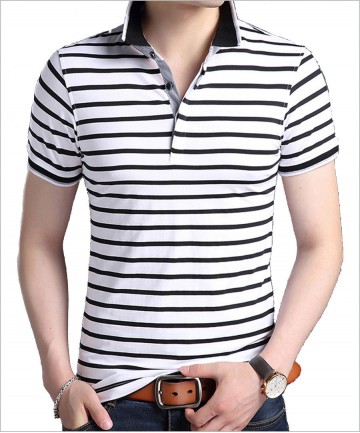 Factory mad yarn-dyed stripe POLO shirt, fashion polo shirt