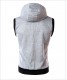 Sleeveless Hoodie Style Vest/Knitting Cotton Vest