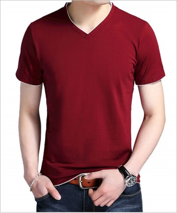 Fashion Men's V-neck T shirt
