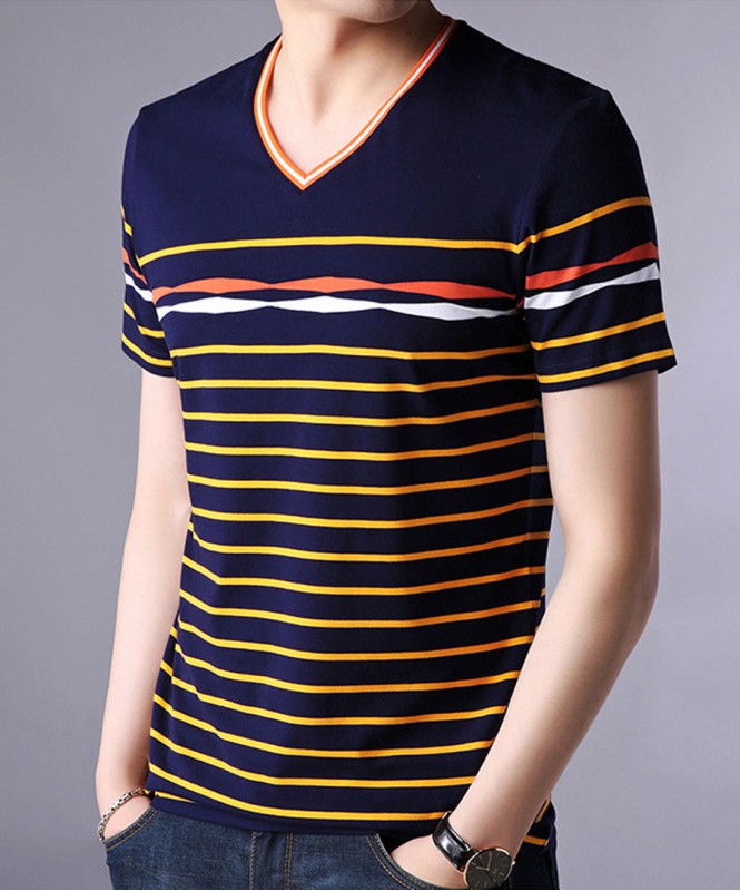 Yarn-dyed stripe T shirt