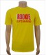 Plain Yellow Round Neck T-shirt with Customized Logo Printing