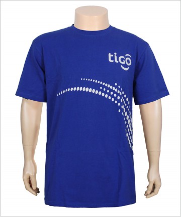 Blue T shirt with custom logo