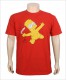 100% Cotton Red Men's T Shirt with Custom Pattern Printing