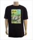 Black T-shirt customized with large size full color printing
