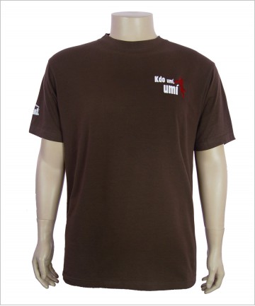 Brown Round Neck Men's T-shirt with Custom Printing
