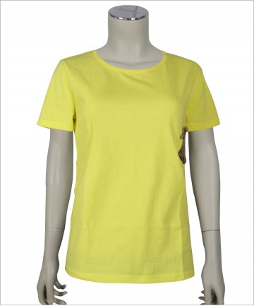 Yellow Women's T-shirt with Customized Pattern