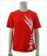 Women's Red T-shirt with Distressed Logo Printing