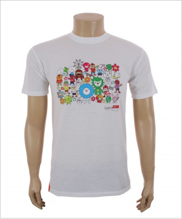 Plain White T-shirt with Full Color Pattern Printing