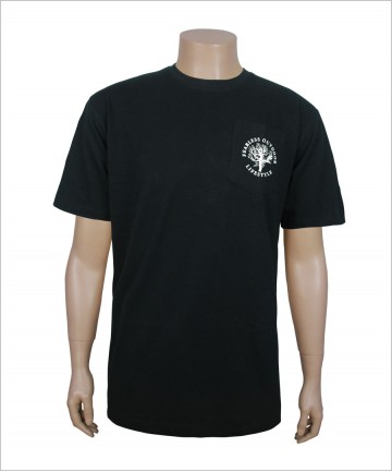 Solid Black T-shirt with Customized Logo Printing