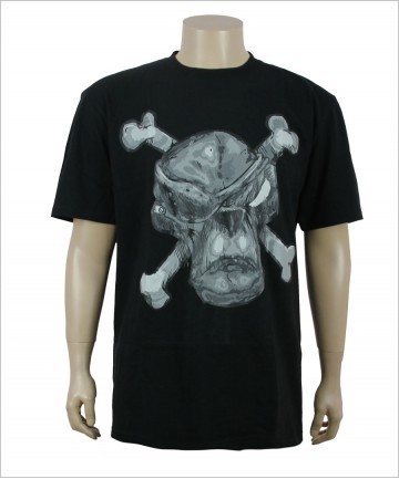 Black T-shirt with Skull Image printing