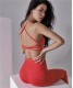 Sexy Red Yoga Suits Women Sports Suits Training Garments