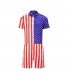 US Flag Printing Short Mens Jumpsuits Pyjamas Fashion Pajamas Men's Sleepwear Short Sleeves Jumpsuit for Male  Adult Onesie Star Stripes Pattern Romper