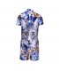 Cute Cat Printing Short Mens Jumpsuits Pyjamas Fashion Pajamas Men's Sleepwear Short Sleeves Jumpsuit for Male  Adult Onesie